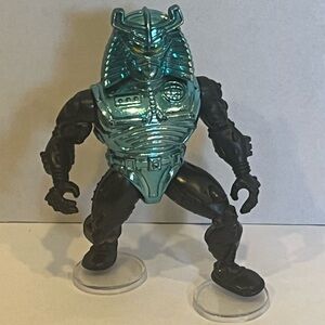 Rare Vintage Playmates TMNT 1995 Chrome Dome Warrior Blue Variant